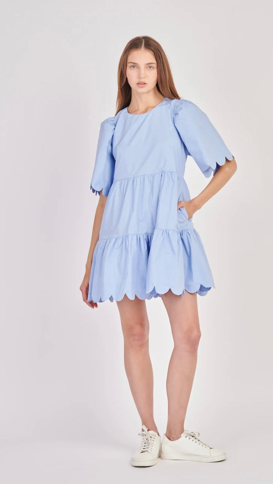 Blue Scallop Dress