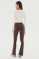 Raquel High Waist Supplex Flare 32 Dk Chocolate/White