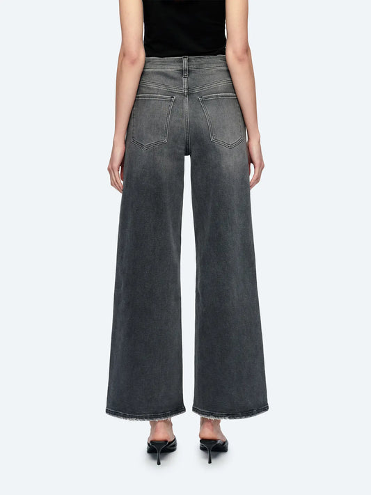 Charcoal High Rise Wide Leg Jeans