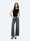 Charcoal High Rise Wide Leg Jeans