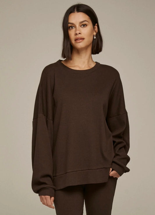 Lanston Oversized Crew Pullover Umber