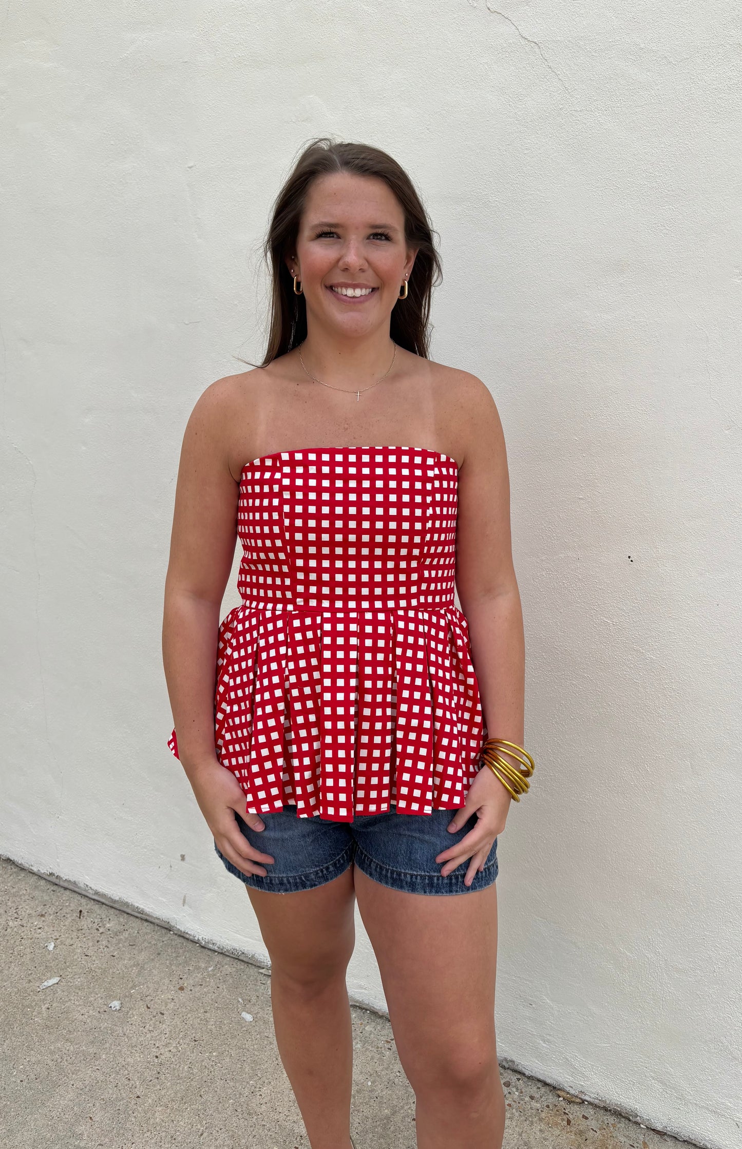Red Check Top