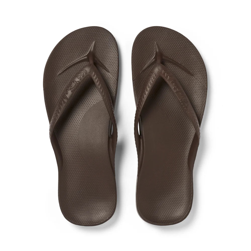 Brown Arch Support Flip Flops