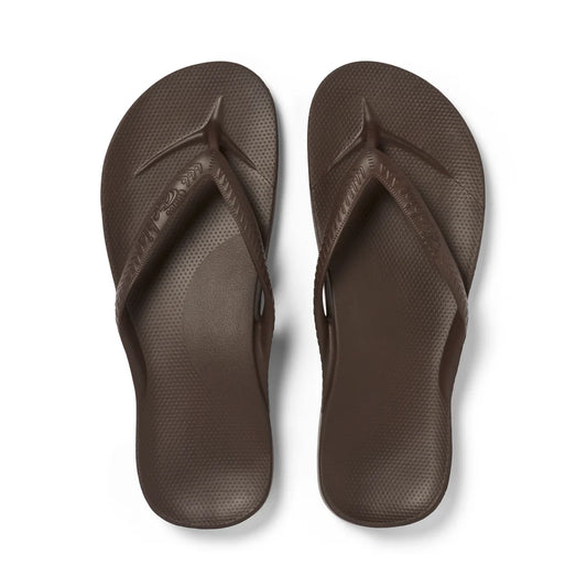Brown Arch Support Flip Flops
