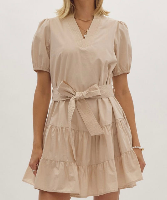 Ecru Ruffle Dress