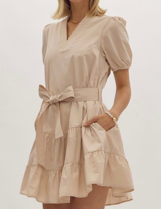 Ecru Ruffle Dress