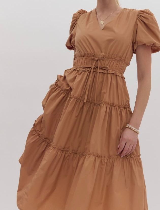 Camel Midi Dress