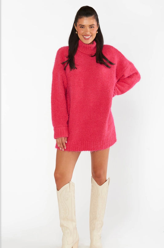 MUMU Timmy Tunic Sweater Pink Rose Knit