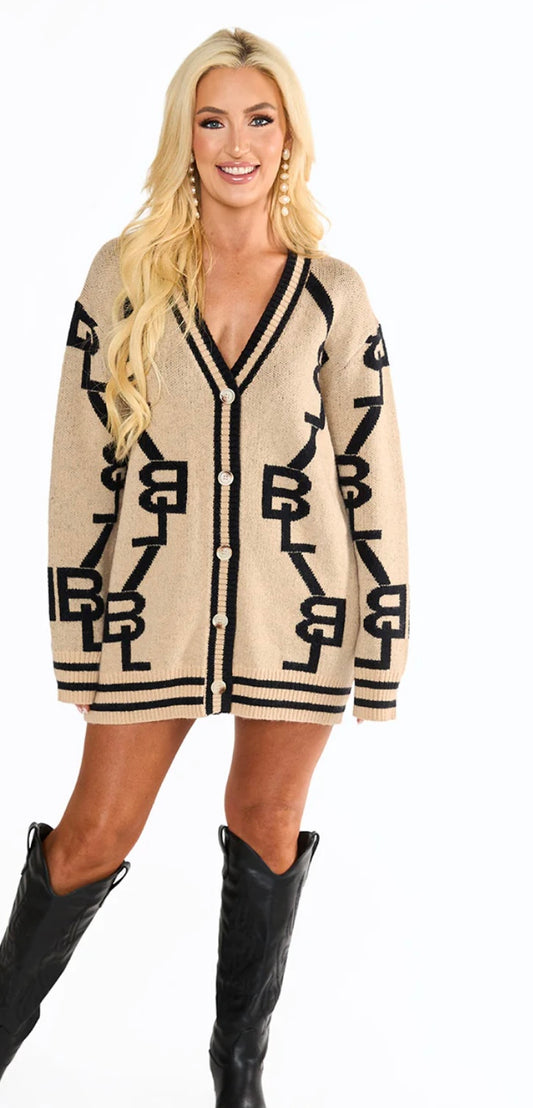 Varsity Cocoa Cardigan