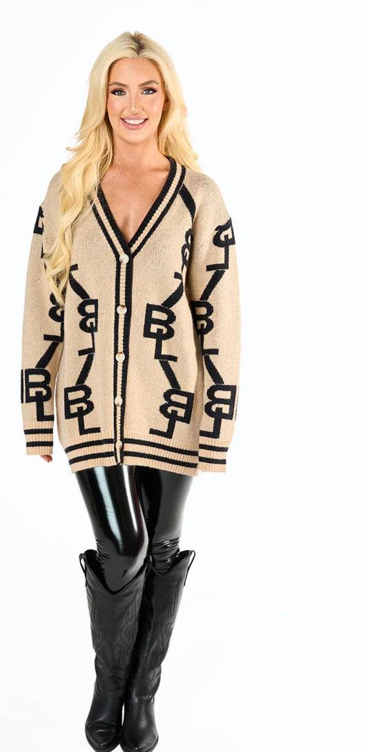 Varsity Cocoa Cardigan