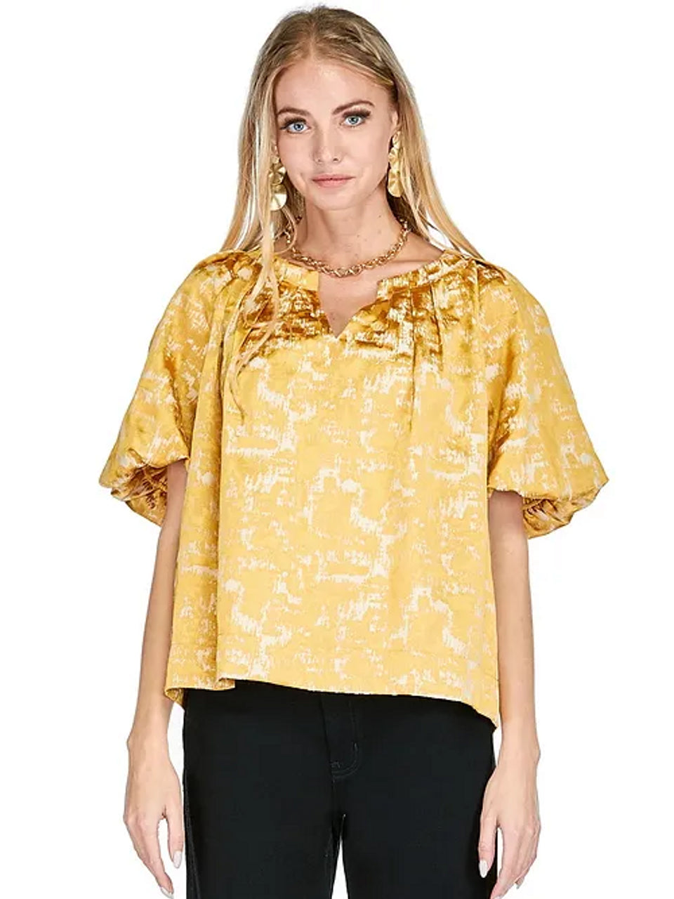 Gold Foil Print Top