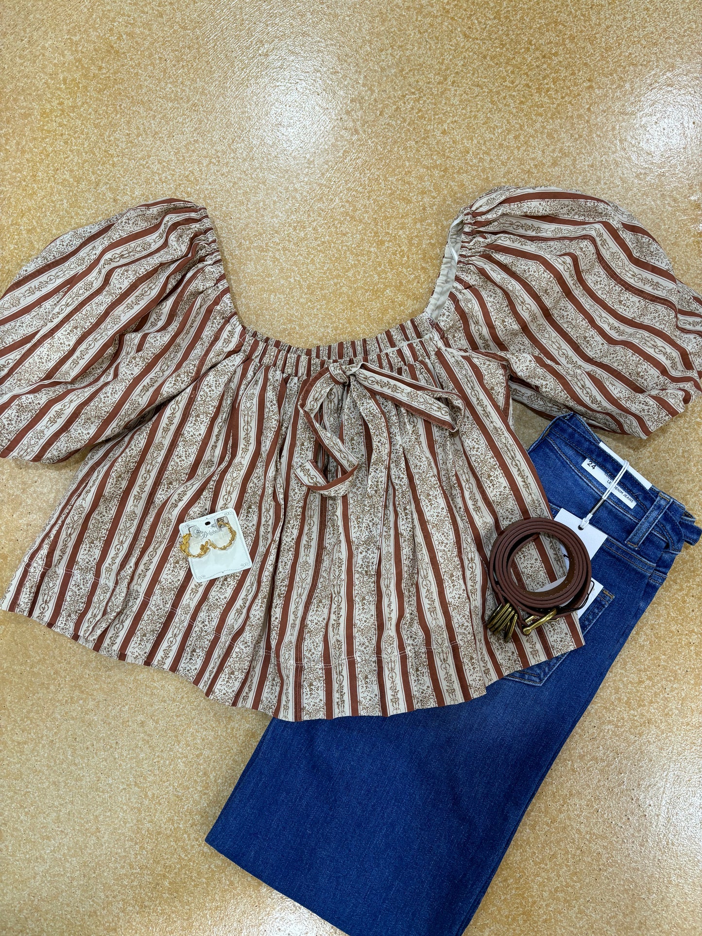 Striped Peasant Top