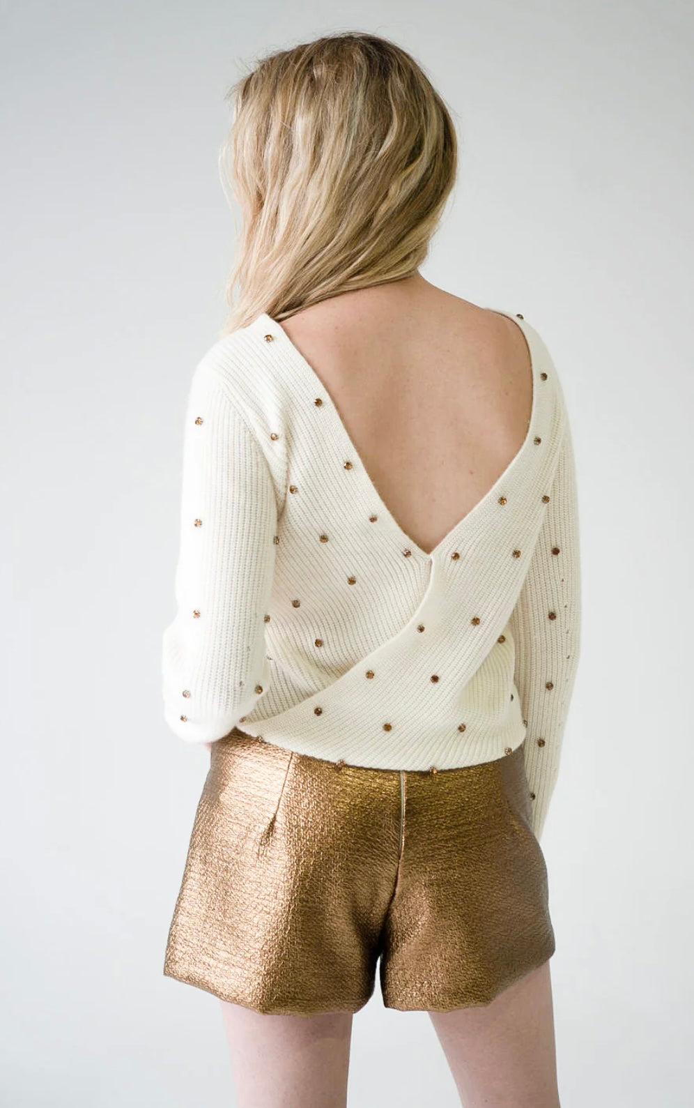 Never A Wallflower Amy Gold Coated Shorts