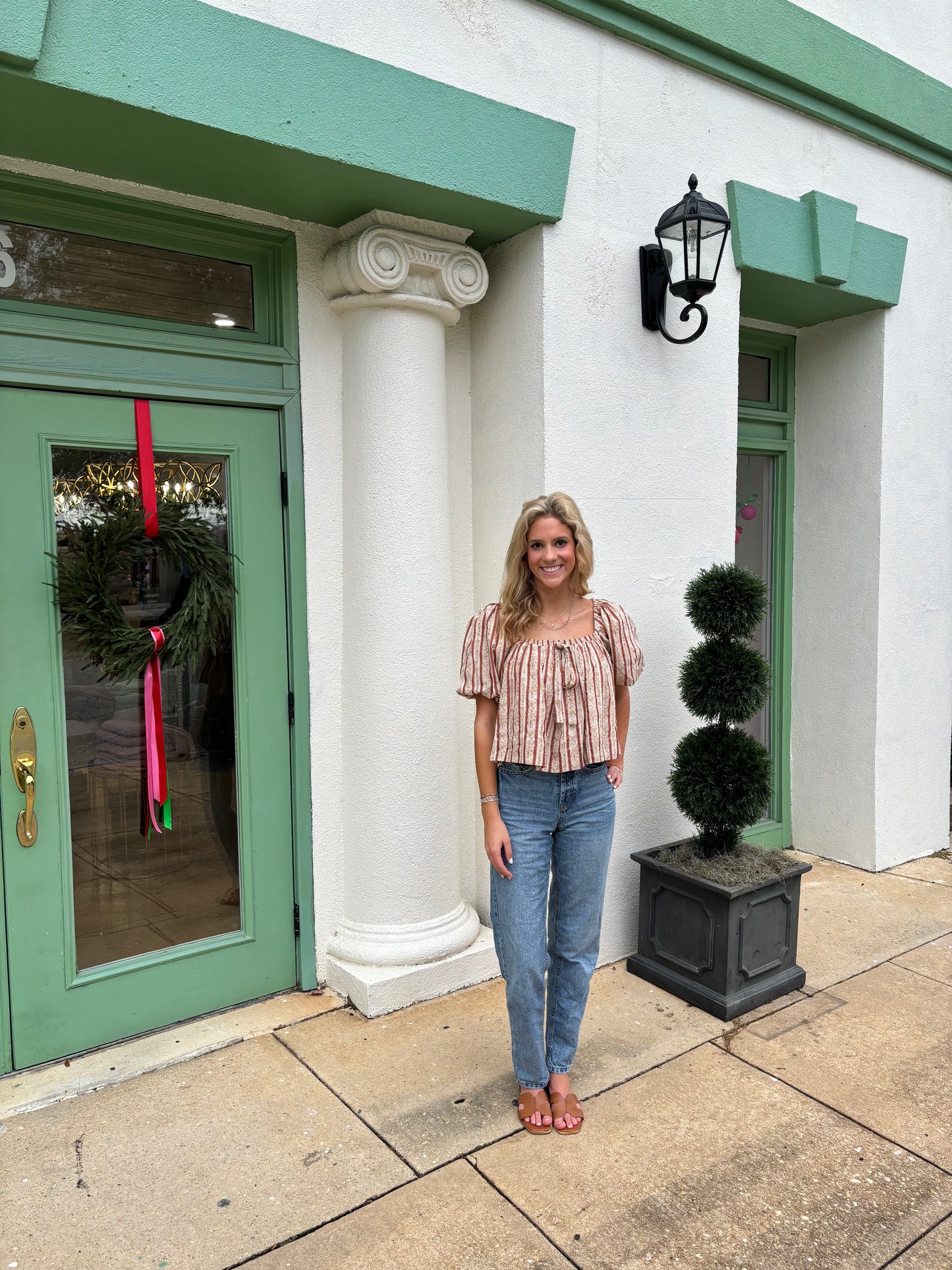 Striped Peasant Top