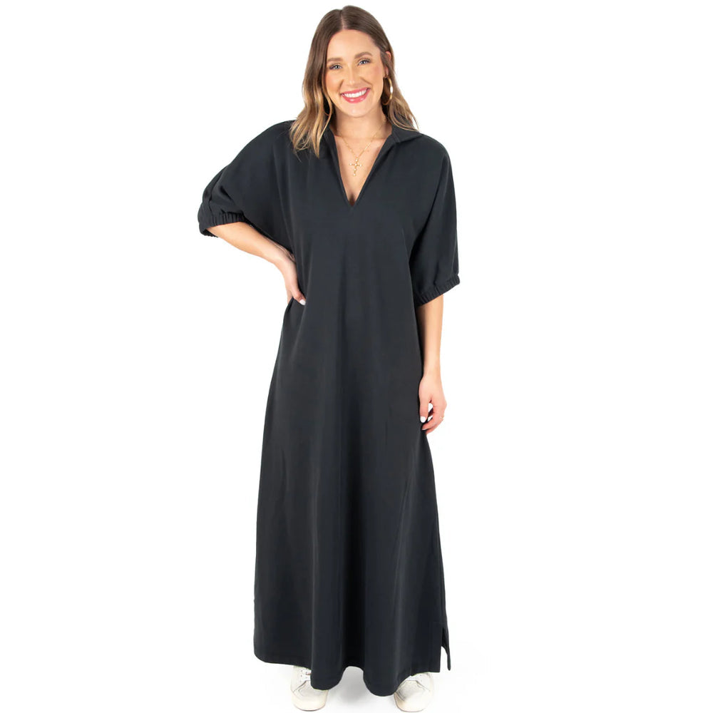 Poppy Maxi Black French Terry