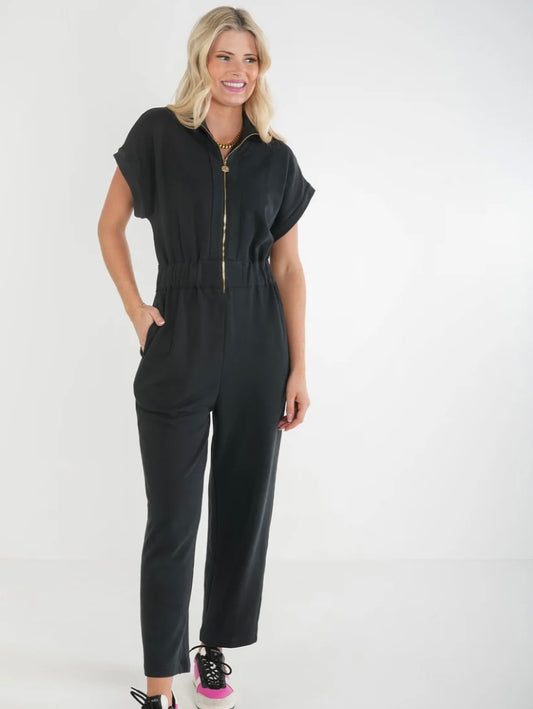 Poppy Jumpsuit Black French Terry