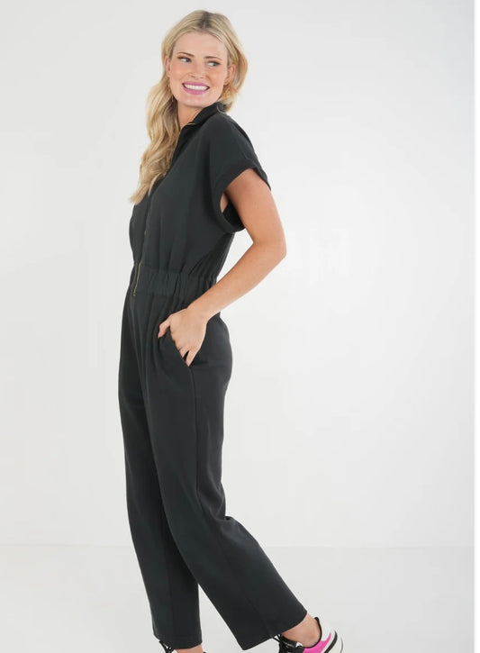 Poppy Jumpsuit Black French Terry