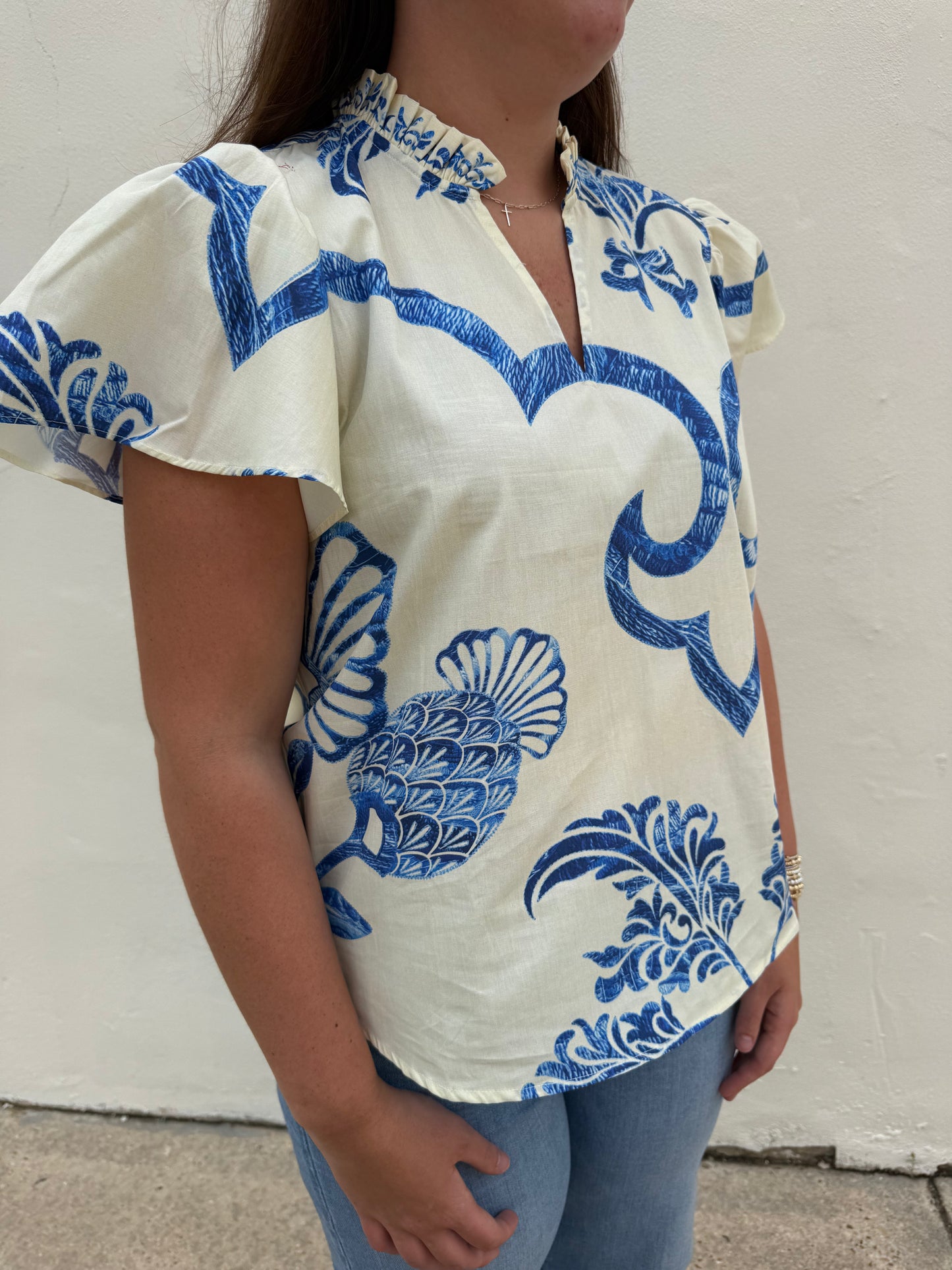 Iris Blue Fresco Top