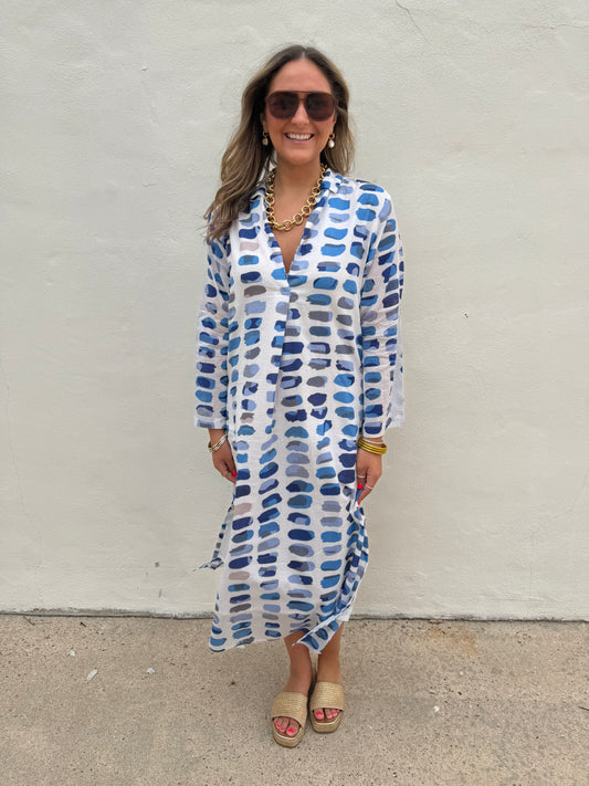 Aashi Dress-Lt. Blue Multi