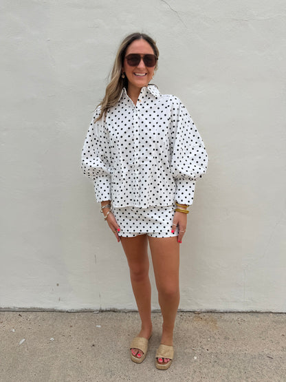 Polka Dot Mini Skort