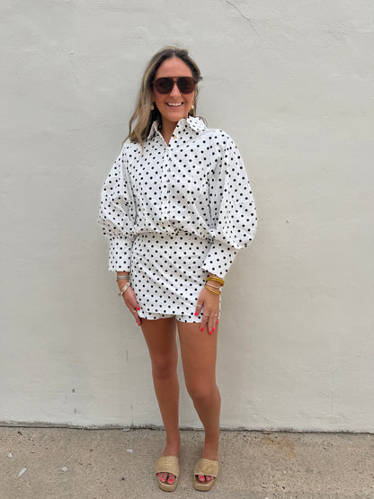 Polka Dot Mini Skort