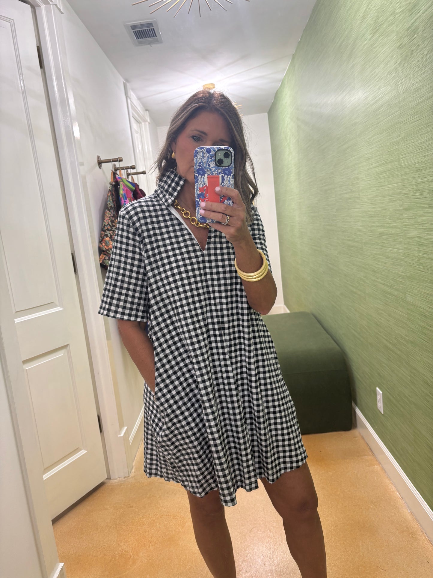 Olivia Dress in Black Gingham