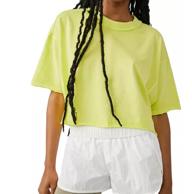Free People Inspire Tee Highlighter Lt Yellow