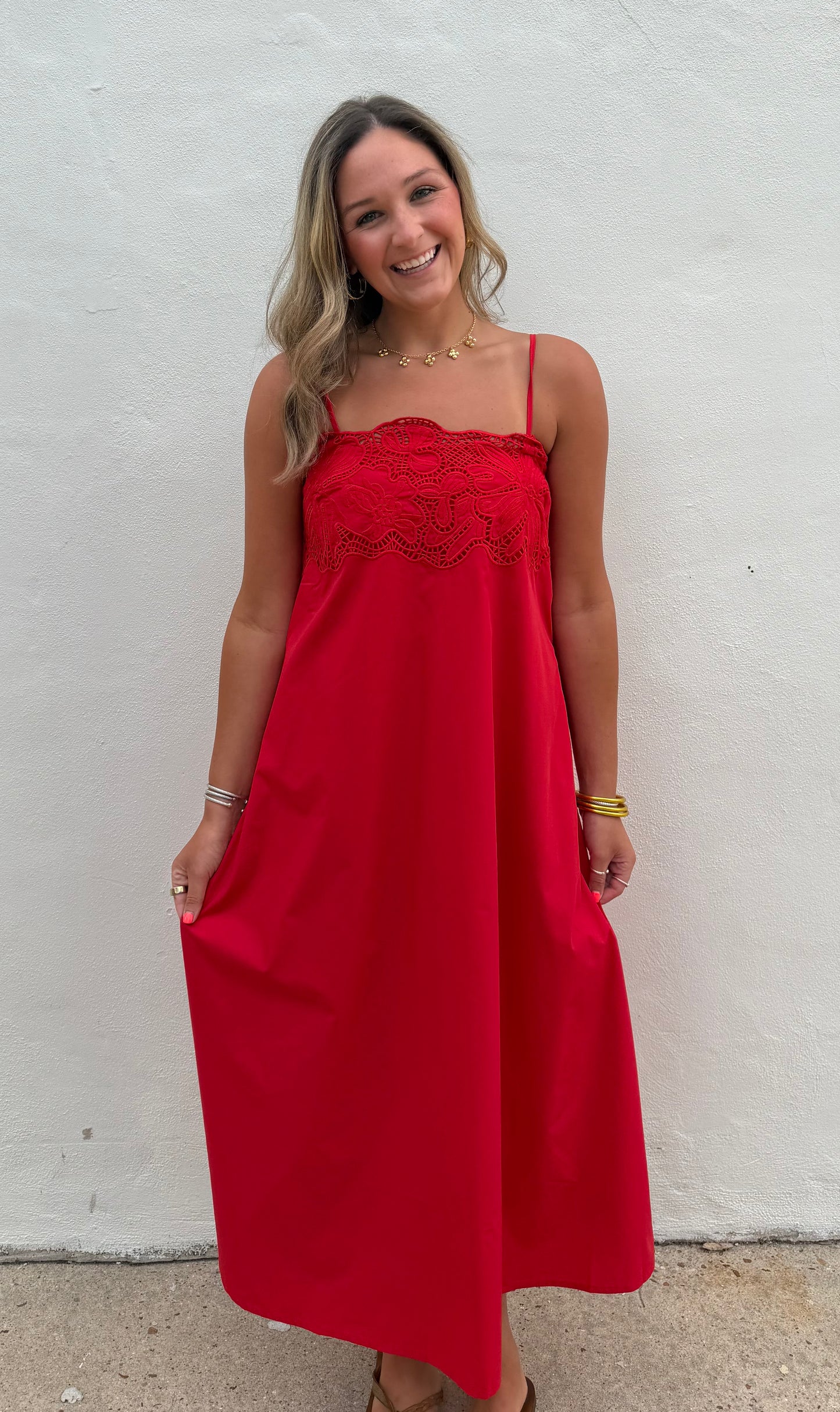 Rey Maxi Dress in Red