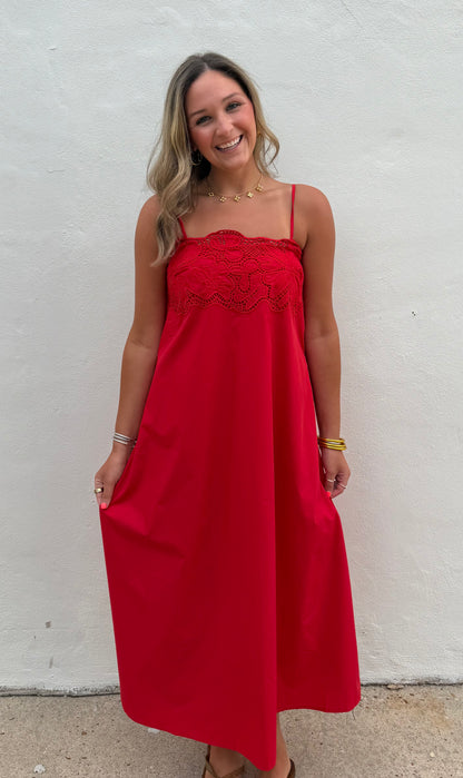 Rey Maxi Dress in Red