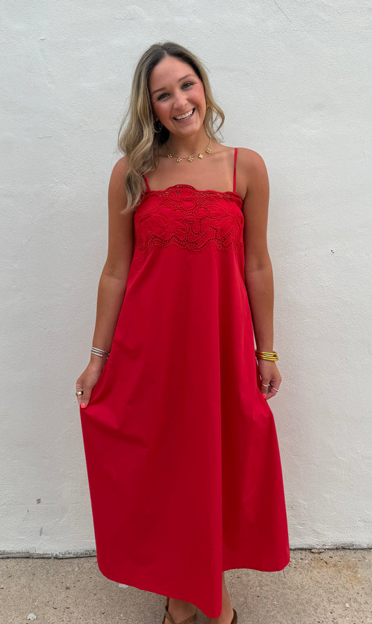 Rey Maxi Dress in Red