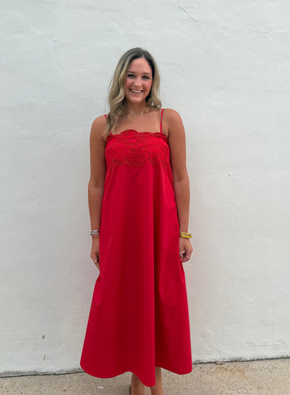 Rey Maxi Dress in Red