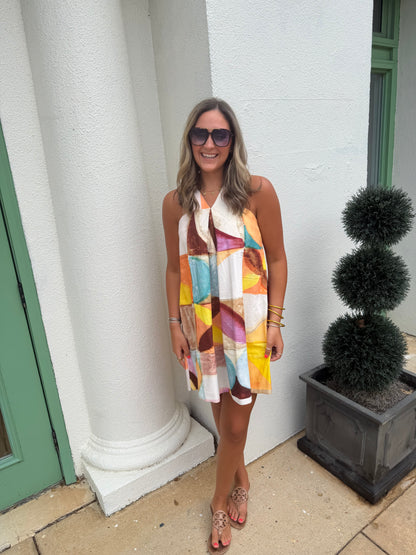 V-Strapped Flowy Mini Dress