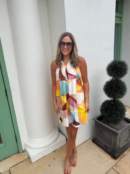 V-Strapped Flowy Mini Dress