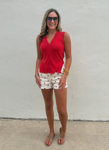 Kelly Knit Top in Red