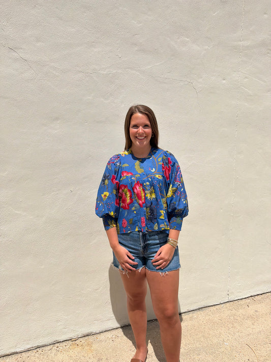 Anjou Top O/S - Periwinkle