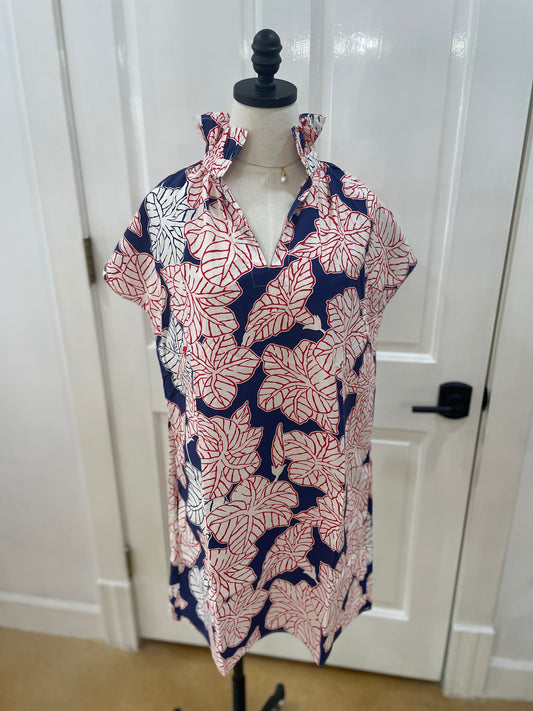 Vicki SHort Sleeve Dress in Tropical Floral