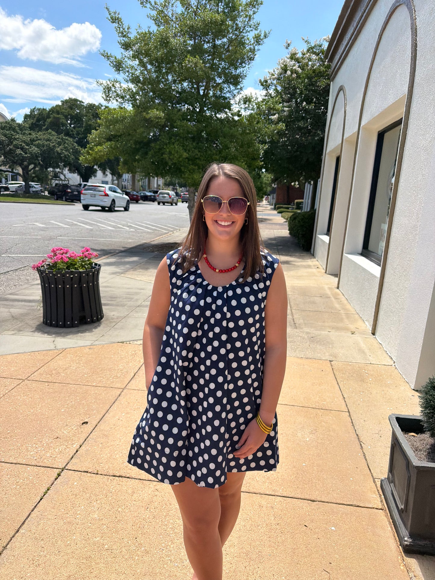 Erin Polka Dot Swing Mini Dress