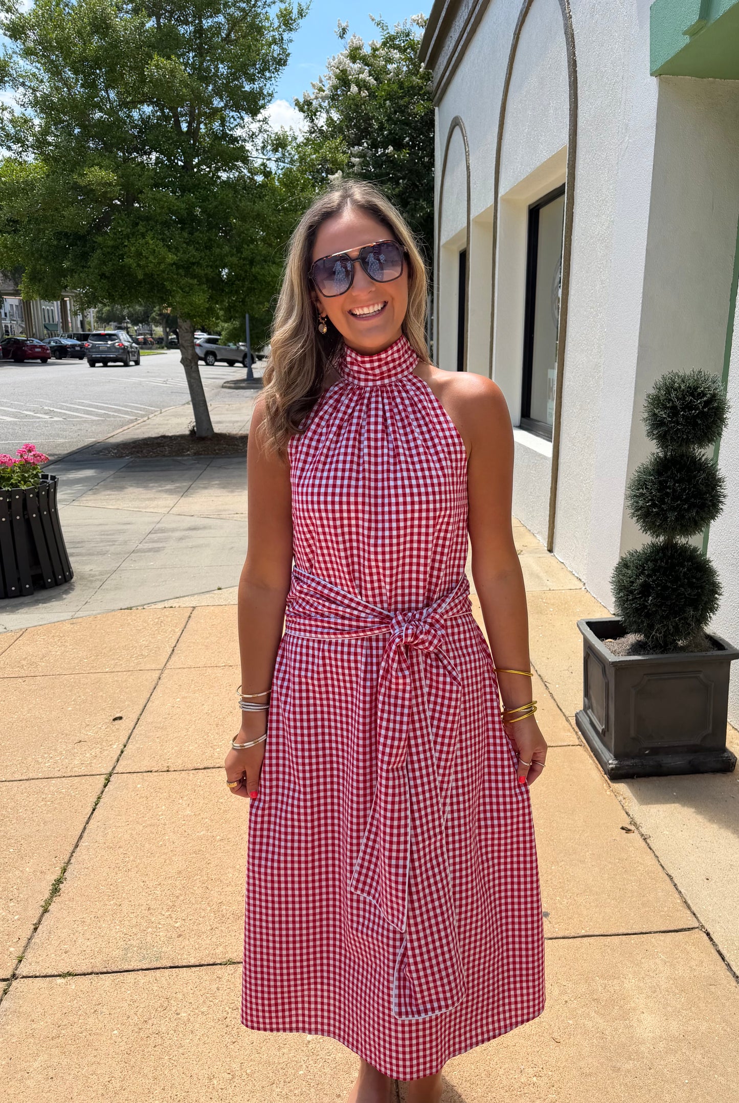 Blythe Dress in Red and White Gingham