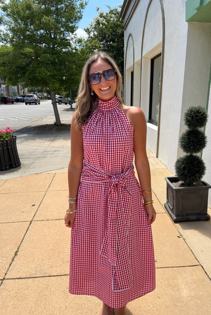 Blythe Dress in Red and White Gingham