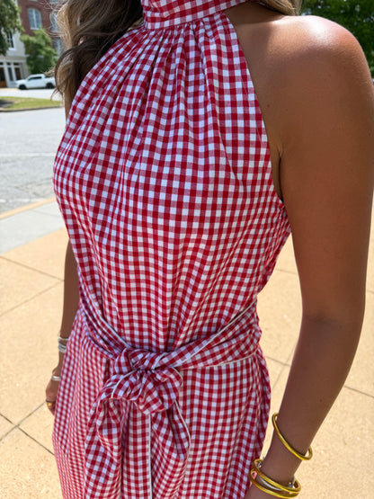 Blythe Dress in Red and White Gingham