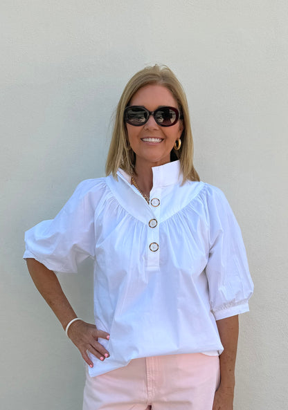 Avie Top in Solid White