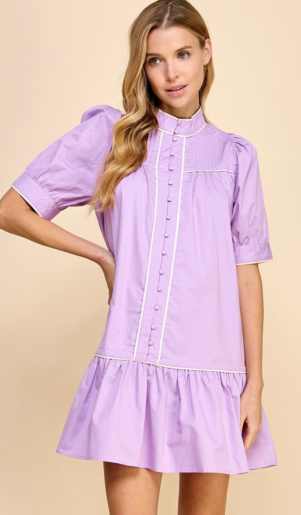 Lavender Button Down Dress