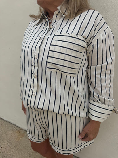 Navy Striped Shirt