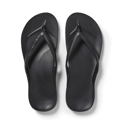 Archies Black Arch Support Flip Flops
