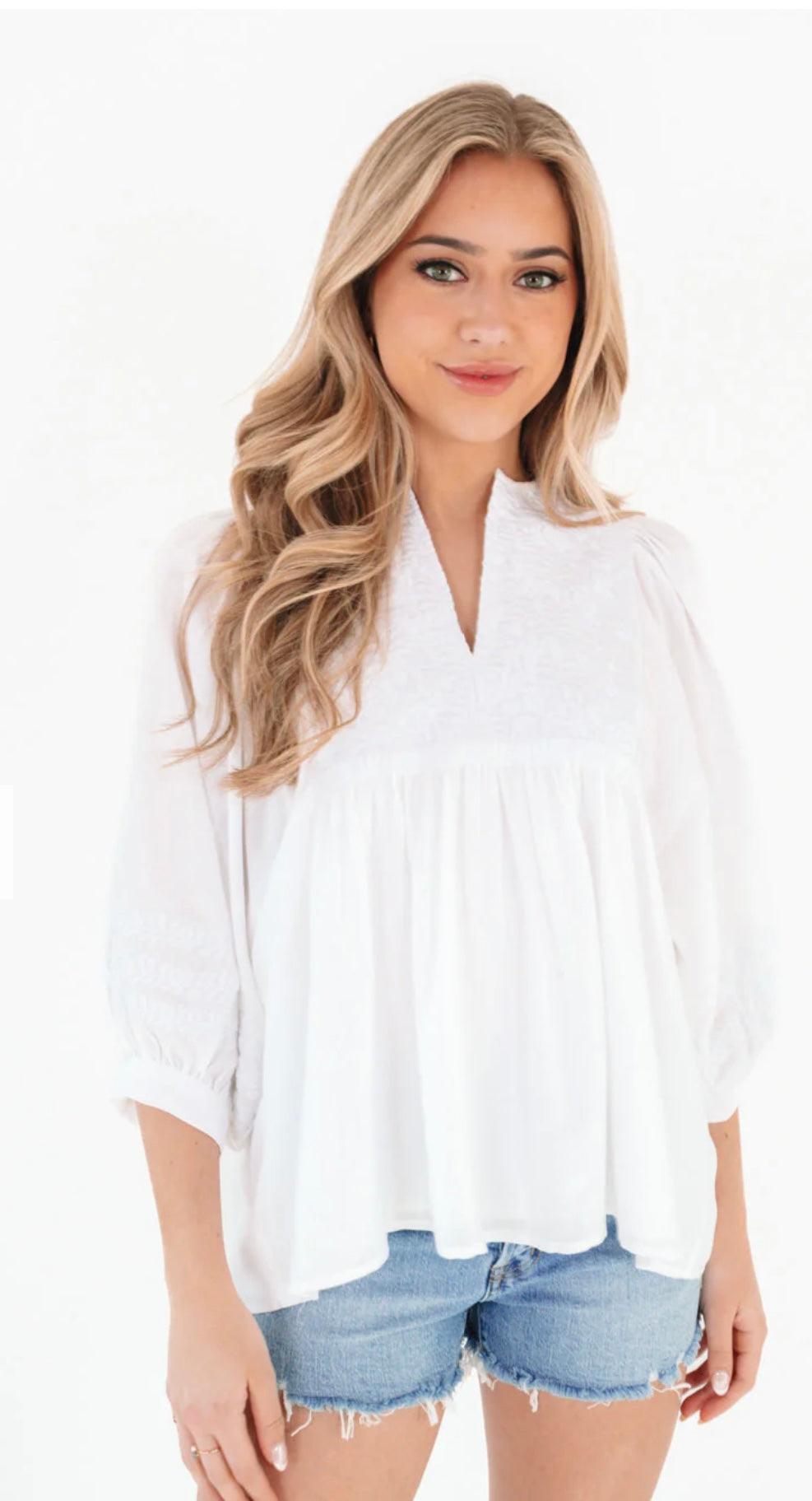 Louisa Top White Embroidery