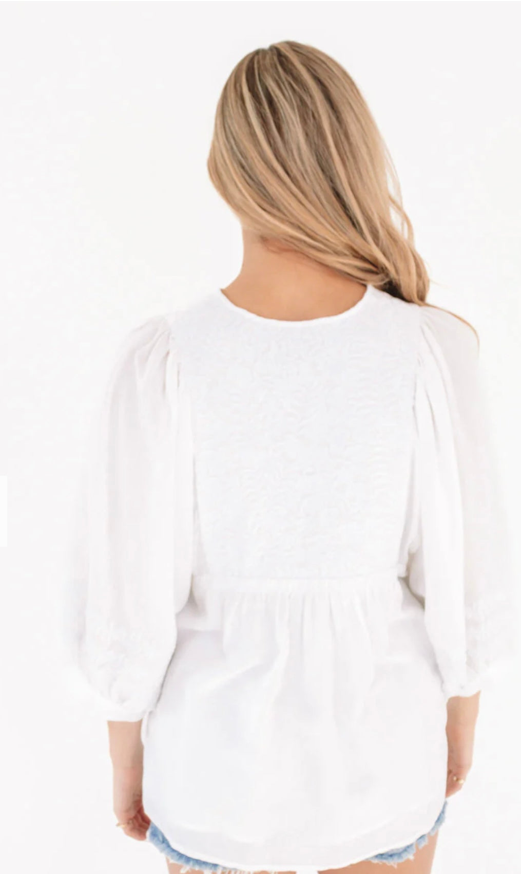 Louisa Top White Embroidery