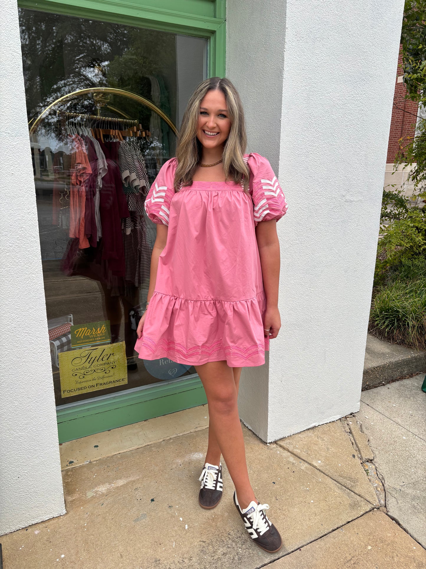 Rose Mosaic Mini Dress
