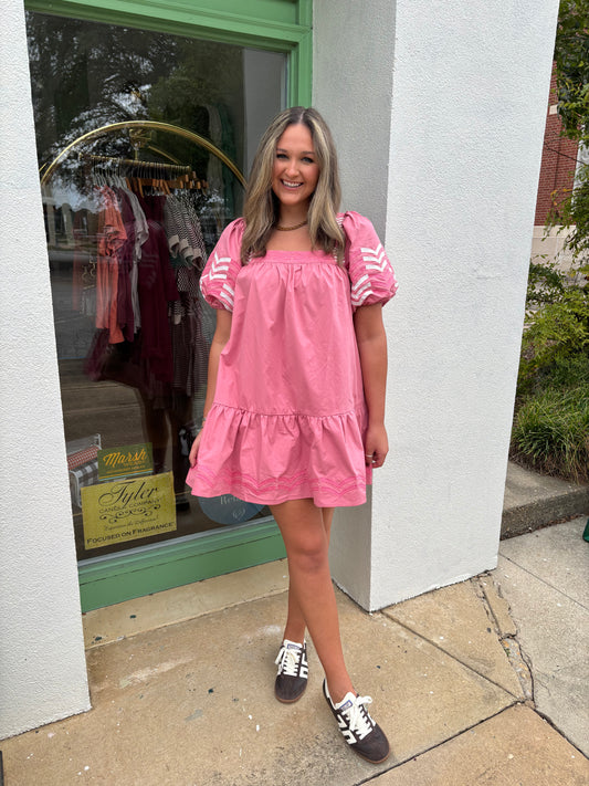 Rose Mosaic Mini Dress