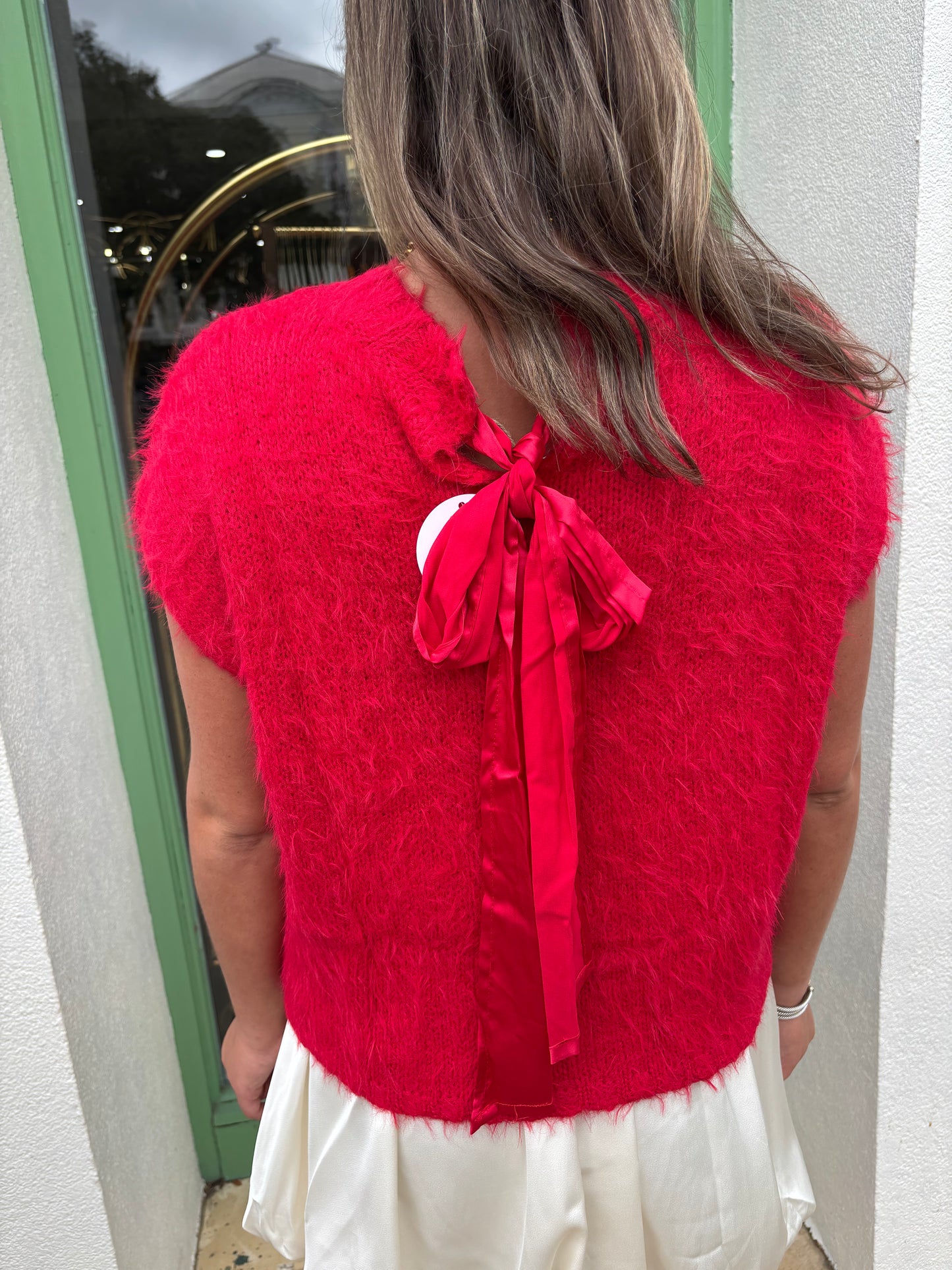 Mohair Sweater Vest in Red