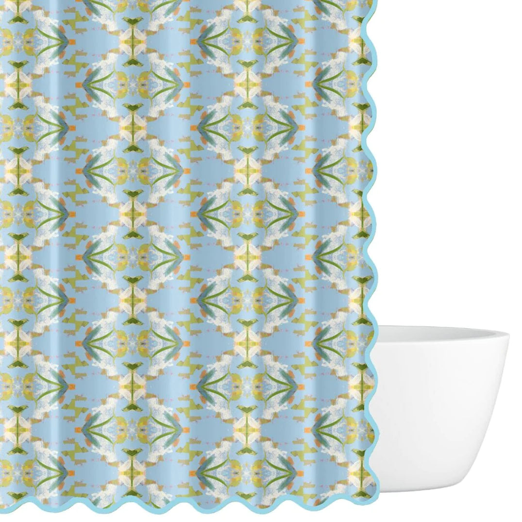 Laura Park English Garden Scalloped Shower Curtain